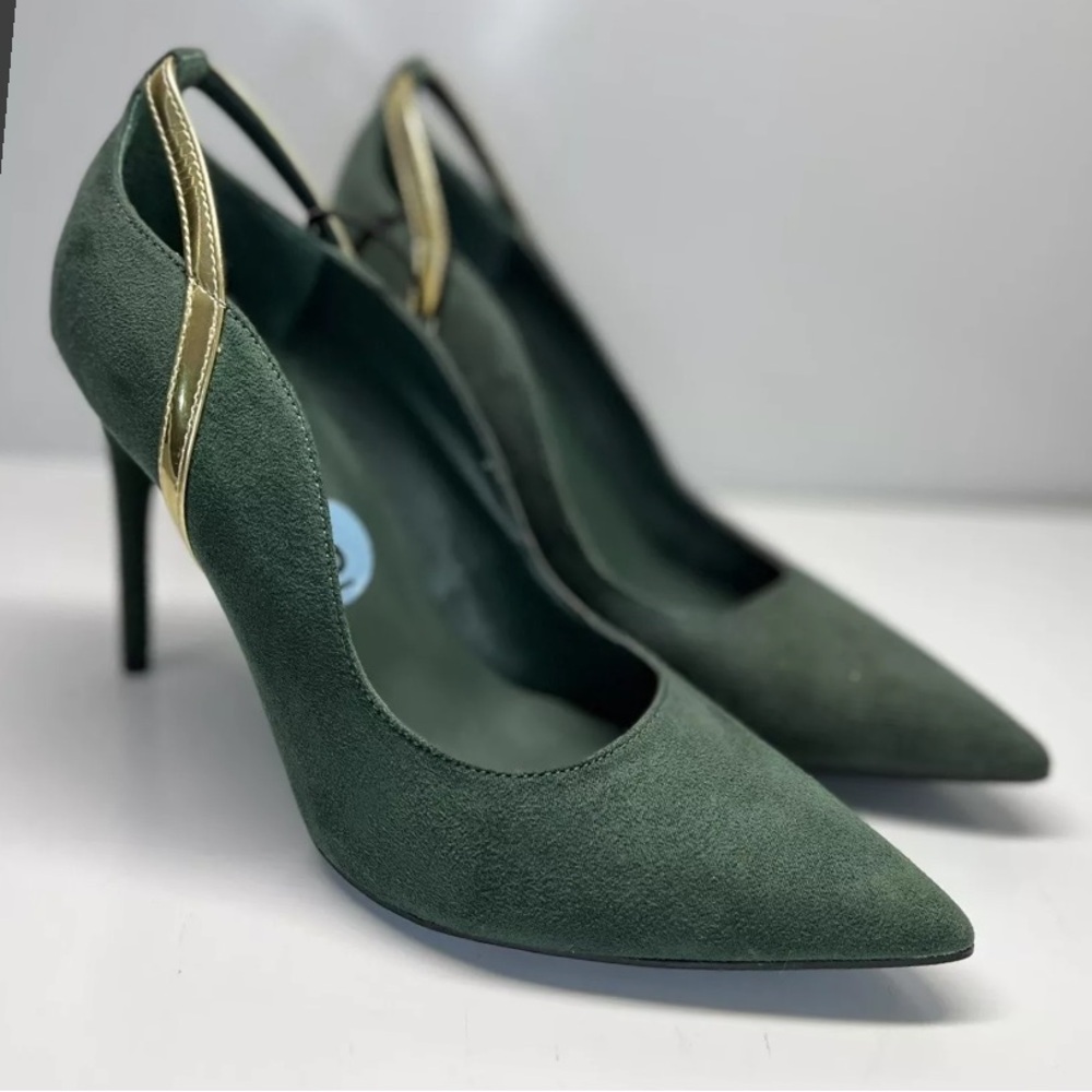 Marc fisher Elegant Olive Green Vegan Suede Pumps
